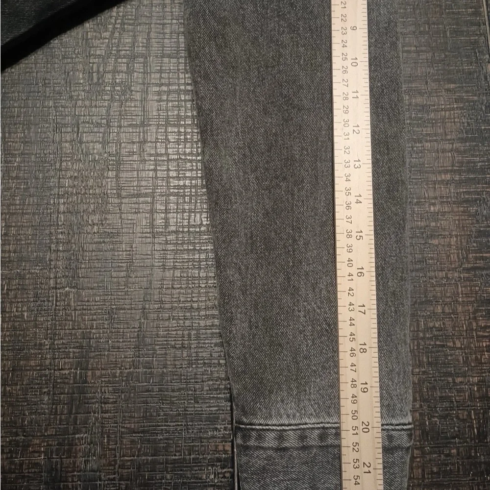 Black Denim Jacket with Sherpa Collar - Picture 7 of 7